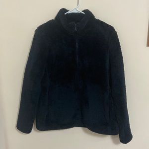 Fuzzy soft Zip up sweater.